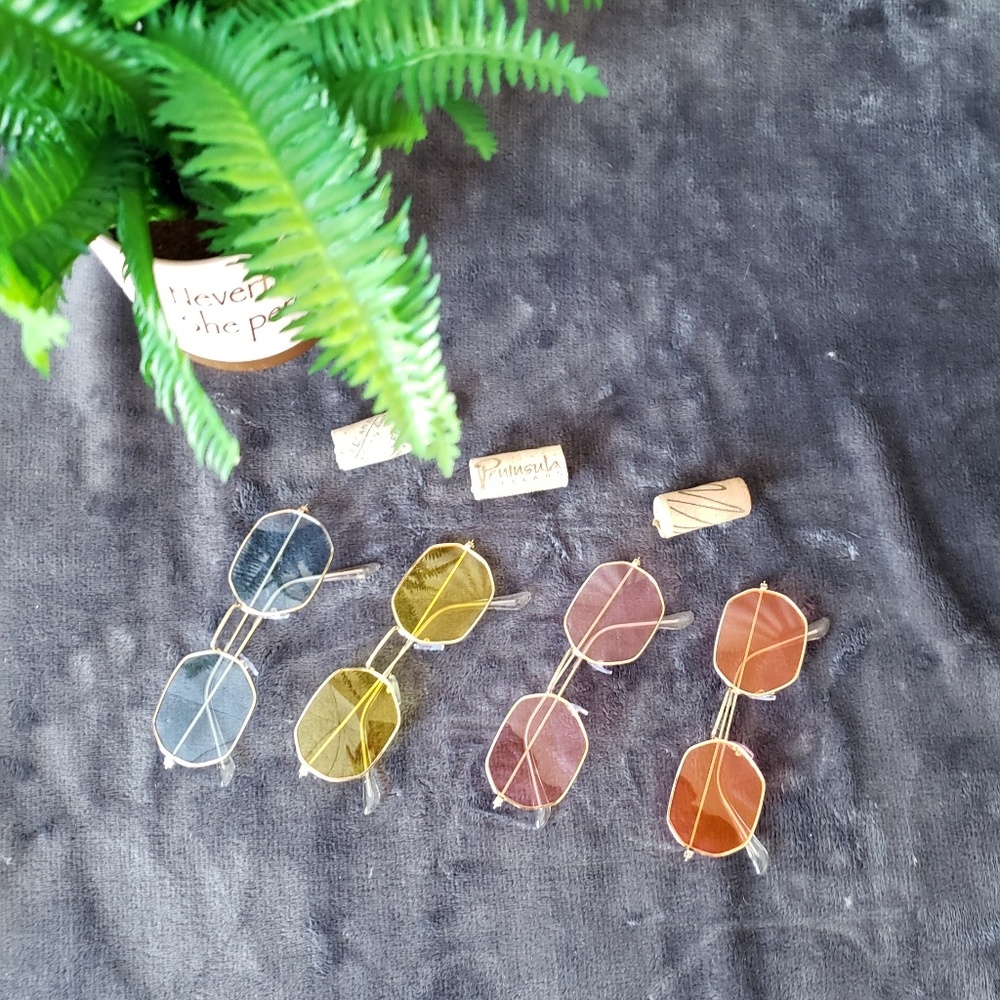 Hipster Hexagon Square Transparent Sunglasses - Picture 2 of 5